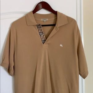 Mens XL Tan Burberry Polo